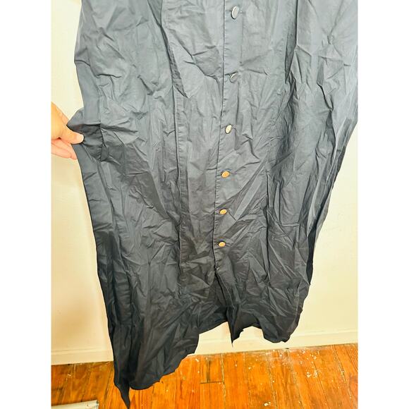 Plan C Dark Blue 100% Cotton Square Neck Button Up Back A-Line Dress Size 44 - Picture 8 of 14